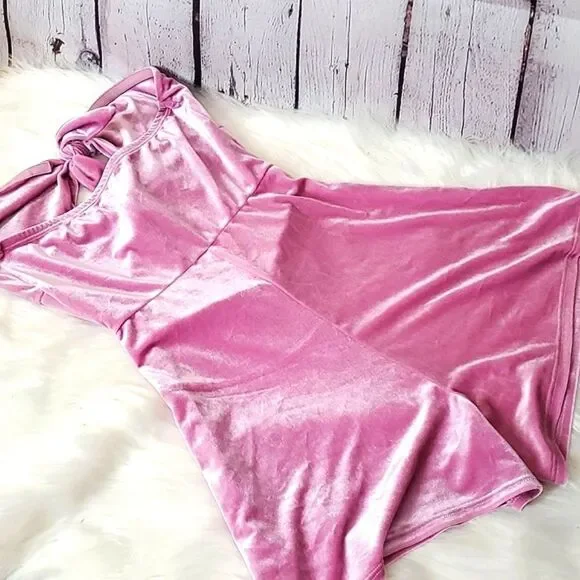 NWOT Urban Outfitters Maddie Lilac Velvet Dual Tie Front Playsuit Romper Size S - Picture 15 of 15